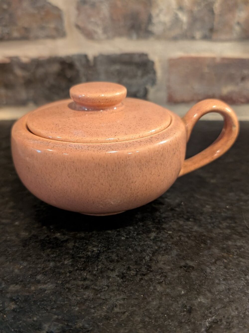 Vintage Pink Speckled Sugar Bowl MCM Laural Of California Retro